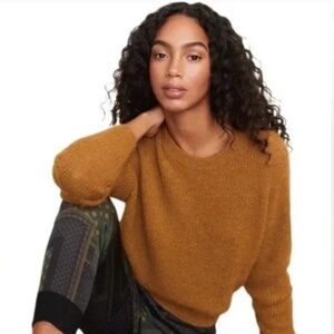 Sz XS Veronica Beard Melinda Crew Neck Sweater in Gold